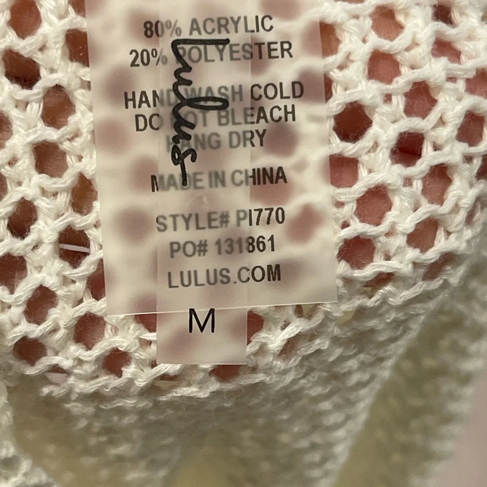 Lulus Sandy Cove Cream Sheer Crochet Swim Cover-up - Picture 9 of 11